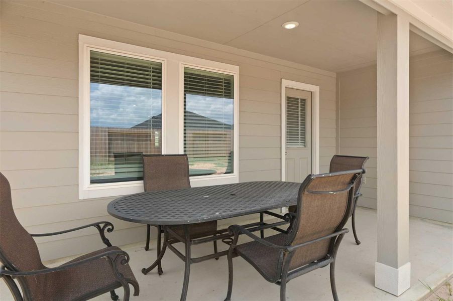 Exterior details and patio area of a home in Tamarron, Fulshear (Image 3).