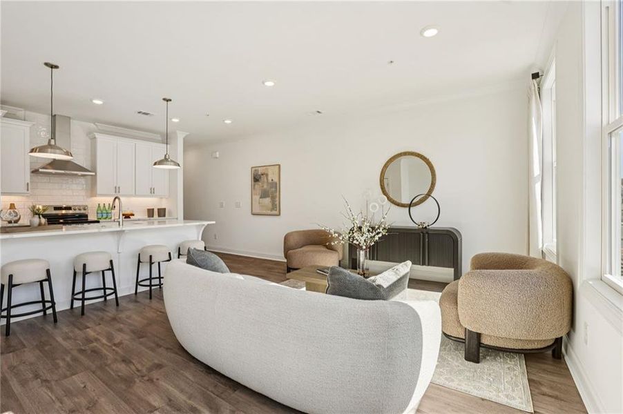 Furnished interior view inside a new home in Market Square at Sawnee Village, Cumming (Image 9).