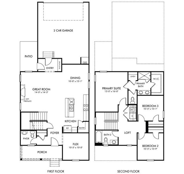 2D floor plan layout for the Fraser - B by Meritage Homes in Benders Cove - Premier Series, Mount Juliet, TN (Image 3). 2D floor plan layout for the Fraser - B by Meritage Homes in Benders Cove - Premier Series, Mount Juliet, TN (Image 3).