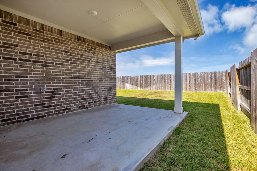 Exterior details and patio area of a home in River Ranch Meadows, Dayton (Image 3). Exterior details and patio area of a home in River Ranch Meadows, Dayton (Image 3).
