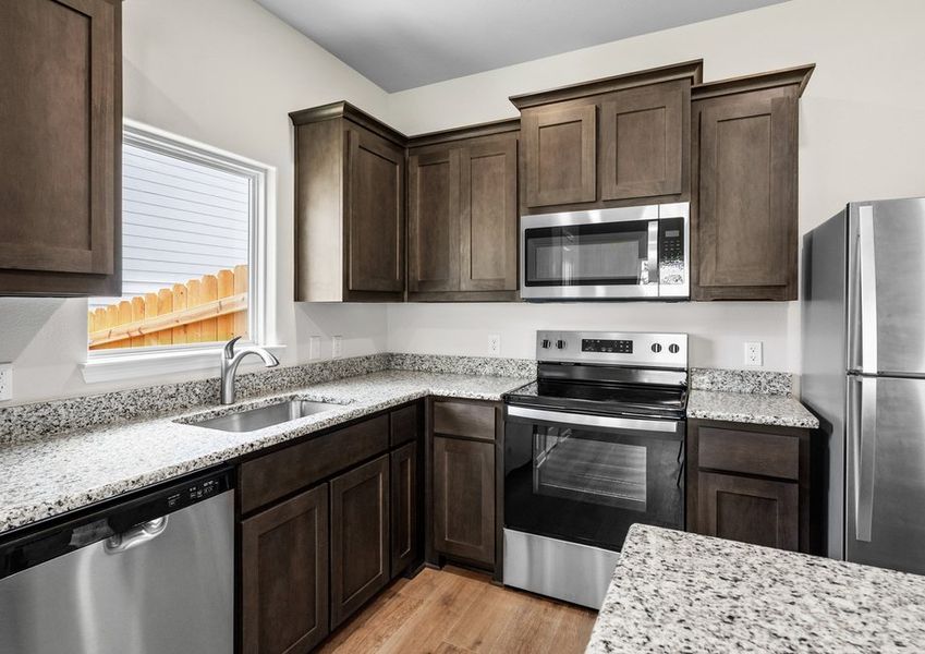 The kitchen has energy-efficient appliances. The kitchen has energy-efficient appliances.