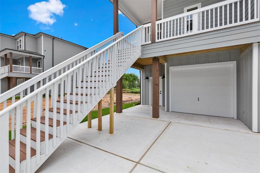 Double wide driveways. 8X9 FT garage doors and up to 4 cars can fit inside!