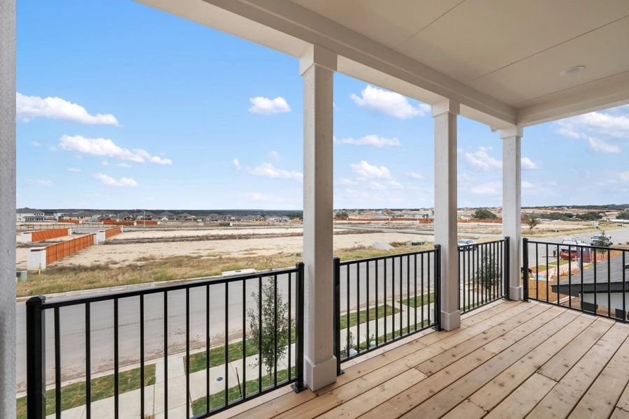 Exterior details and patio area of a home in The Cottages at Lariat, Liberty Hill (Image 4).