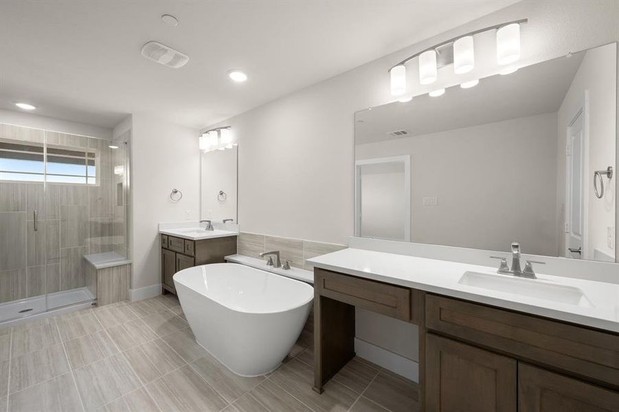 Furnished interior view inside a new home in The Abbey at Mercer Crossing, Farmers Branch (Image 10).