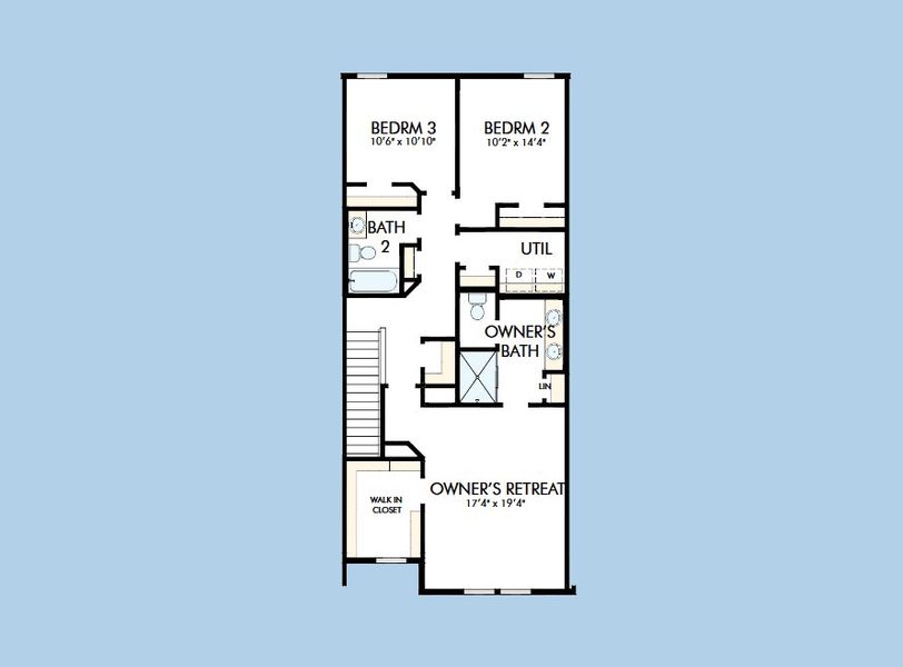 2D floor plan layout for the The Tundra by David Weekley Homes in Westwood Reserve, Charlotte, NC (Image 4). 2D floor plan layout for the The Tundra by David Weekley Homes in Westwood Reserve, Charlotte, NC (Image 4).