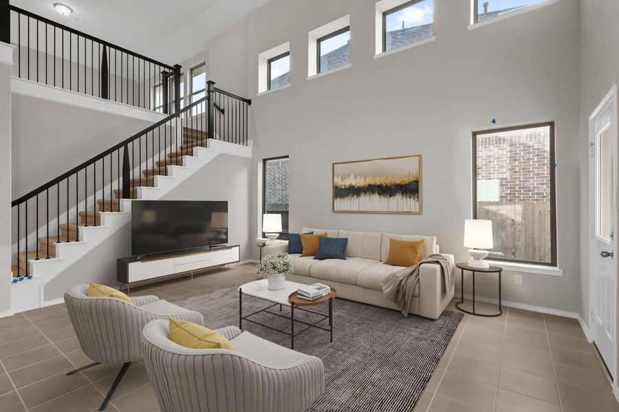 Furnished interior view inside a new home in The Trails 40', New Caney (Image 6).