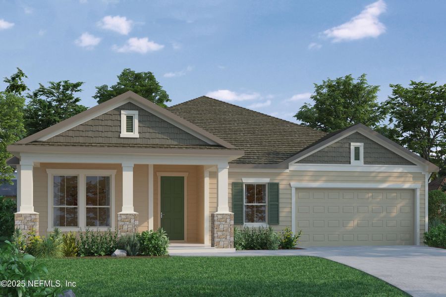 Front exterior of a new home in , Jacksonville, FL, highlighting curb appeal (Image 1). Front exterior of a new home in , Jacksonville, FL, highlighting curb appeal (Image 1).