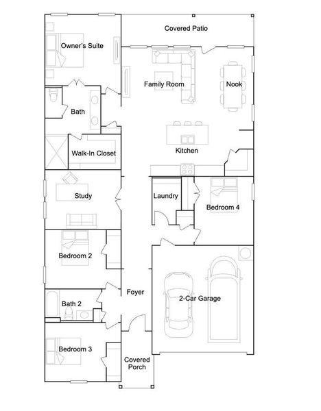 2D floor plan layout of this home in Sunterra, Katy, TX (Image 2).
