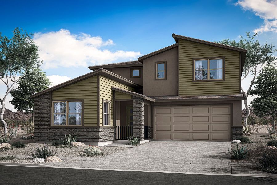 Representative exterior photo of a completed home built from the Tawny by Mattamy Homes in Empire Pointe, Queen Creek, AZ (Image 23).