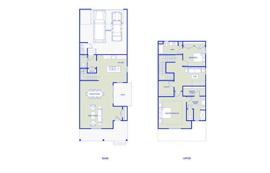 2D floor plan layout for the Hawthorne by Perfection Builders in Heritage Commons, Andover, KS (Image 3).