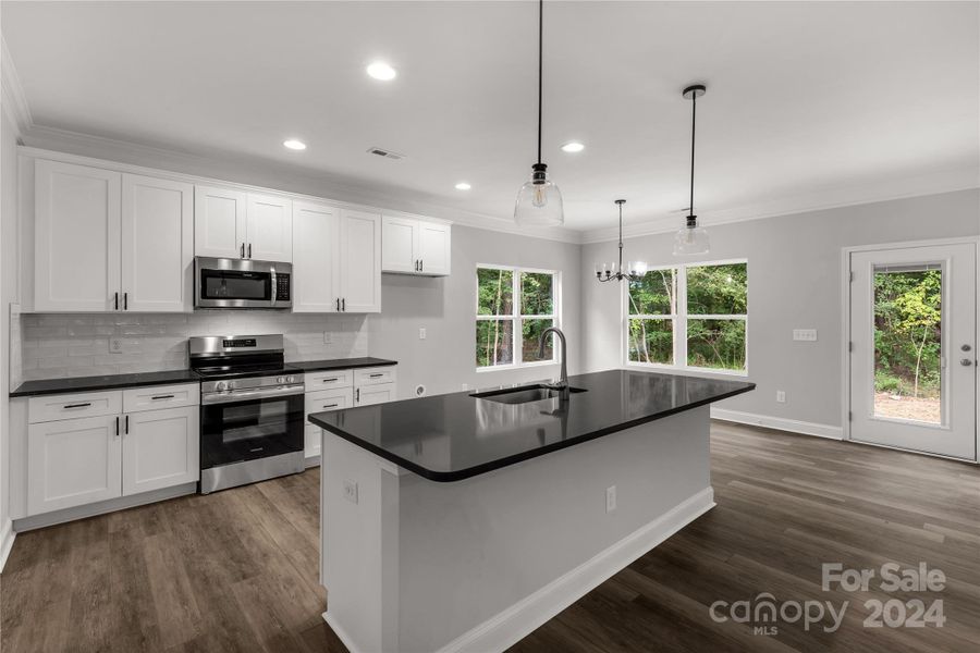 Large kitchen island perfect for meal prep