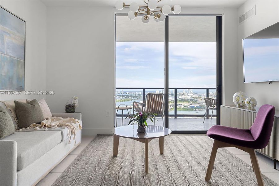 Furnished interior view inside a new home in , Miami (Image 6).