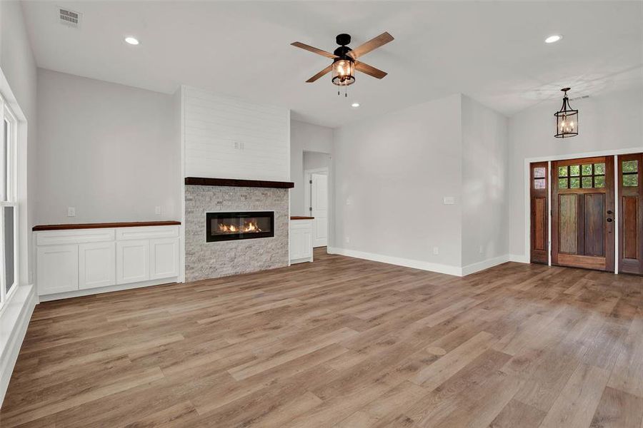 Beautiful fireplace and brickwork