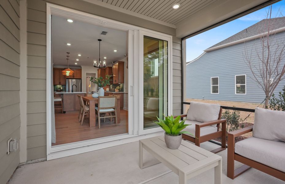 Exterior details and patio area of a home in Elmbrook, Indian Trail (Image 25).