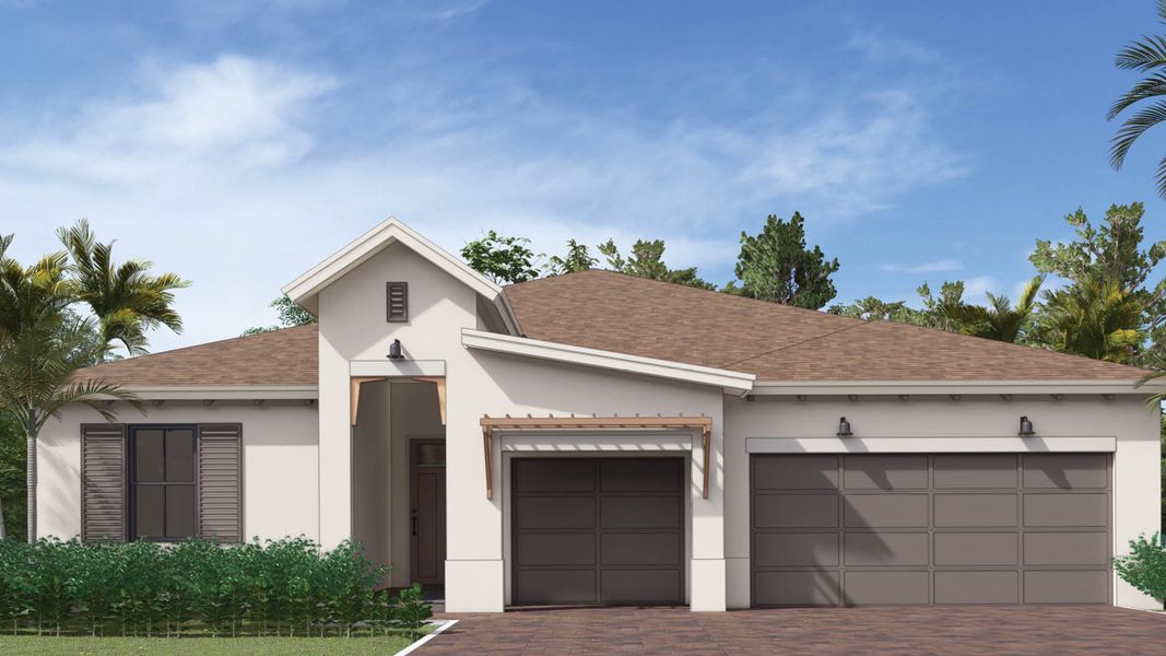 Representative exterior photo of a completed home built from the Camden by D.R. Horton in Aspen Estates, Homestead, FL (Image 6). Representative exterior photo of a completed home built from the Camden by D.R. Horton in Aspen Estates, Homestead, FL (Image 6).