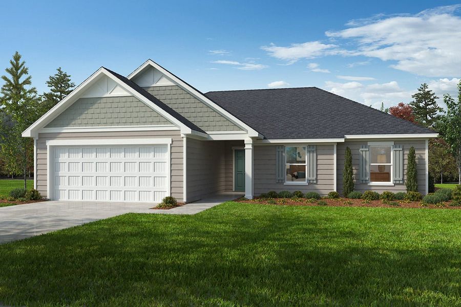 Representative exterior photo of a completed home built from the Plan 1773 Modeled by KB Home in Birchwood Trails, Fuquay Varina, NC (Image 7).