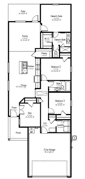 2D floor plan layout of this home in Talley Fields, San Antonio, TX (Image 5).