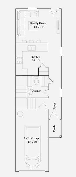 2D floor plan layout of this home in Villages of Greystone, Conroe, TX (Image 3).