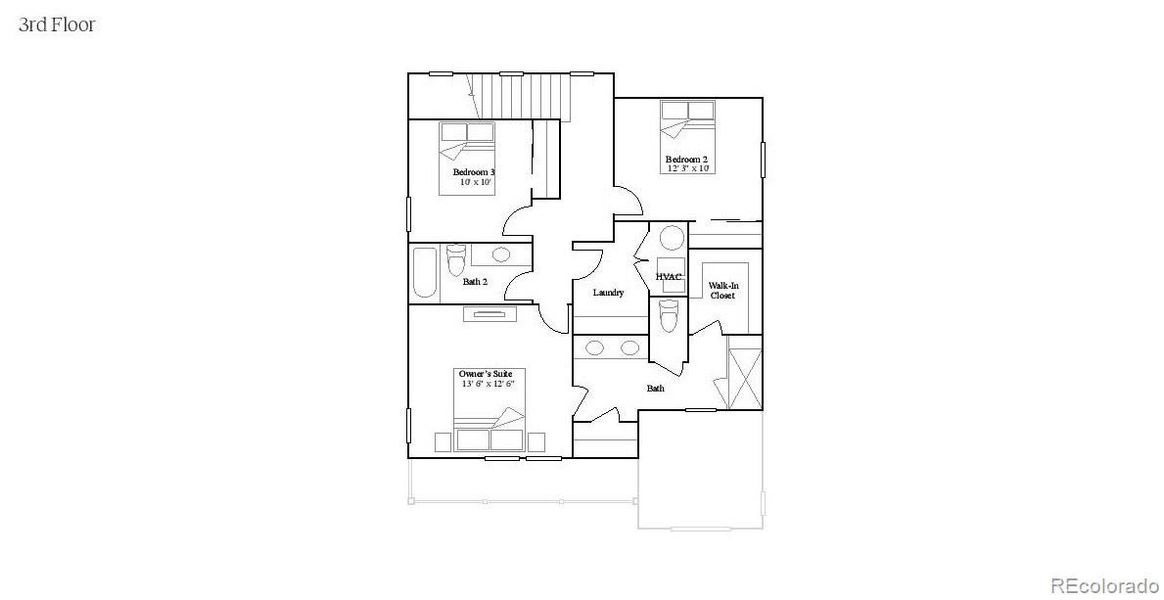 2D floor plan layout of this home in Sterling Ranch, Littleton, CO (Image 2).