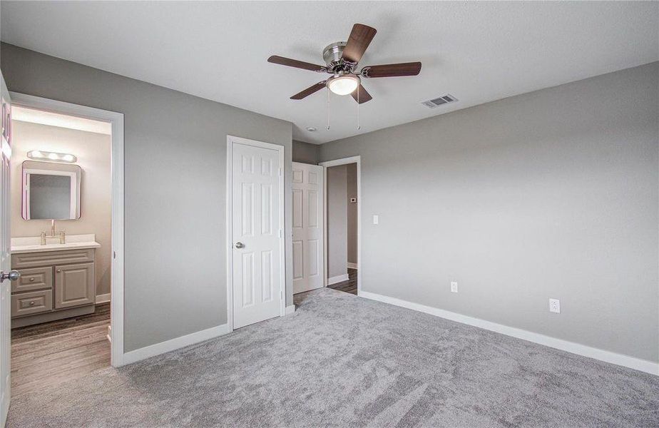 Primary Bedroom. Private bathroom and ample closet.
