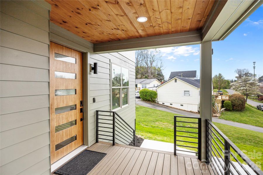 Exterior details and patio area of a home in , Asheville (Image 21).