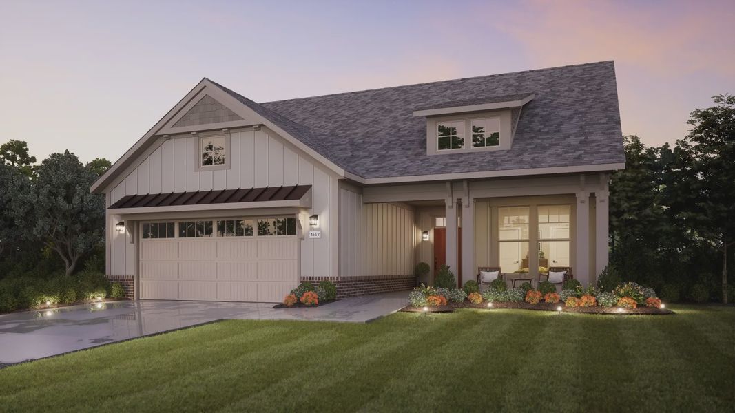 Representative exterior photo of a completed home built from the Torino by Epcon Communities in The Courtyards at Oak Grove, Durham, NC (Image 18).