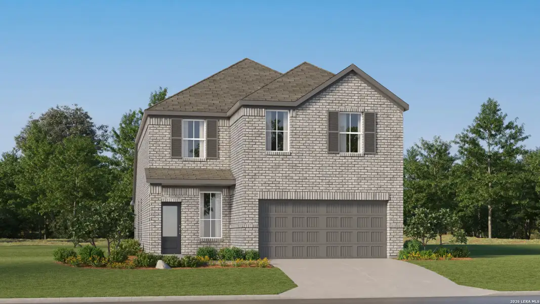 Front exterior of a new home in Navarro Ranch, Seguin, TX, highlighting curb appeal (Image 21).
