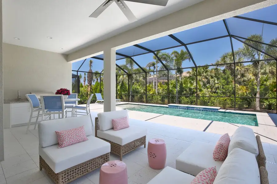 Exterior details and patio area of a home in Boca Royale Golf & Country Club at Wellen Park, Englewood (Image 3).