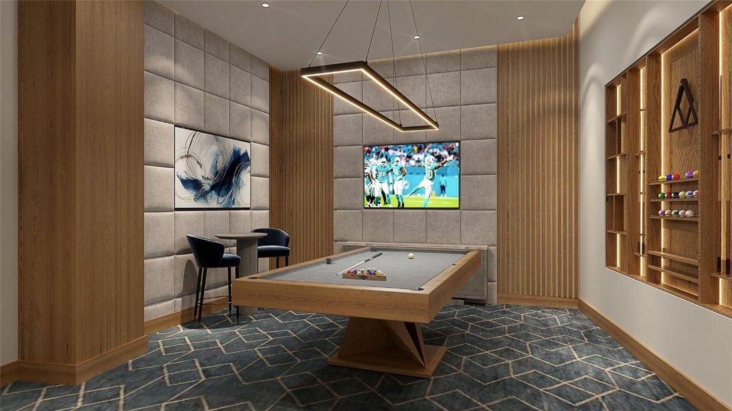 Artist's Rendering of billiard room