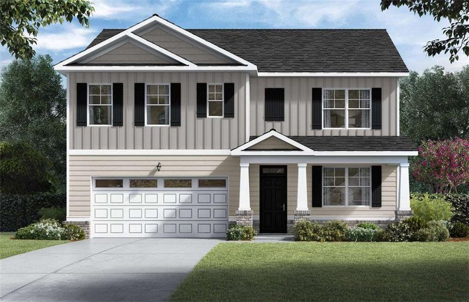 Front exterior of a new home in The Preserve at Agricultural Village, Perry, GA, highlighting curb appeal (Image 1). Front exterior of a new home in The Preserve at Agricultural Village, Perry, GA, highlighting curb appeal (Image 1).