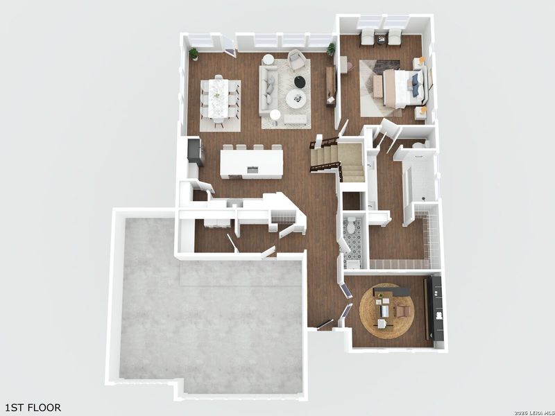 2D floor plan layout of this home in Davis Ranch 60', San Antonio, TX (Image 37).