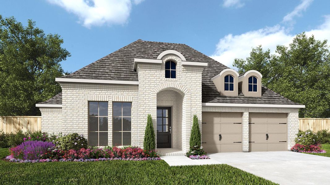 Front exterior of a new home in Audubon, Magnolia, TX, highlighting curb appeal (Image 1). Front exterior of a new home in Audubon, Magnolia, TX, highlighting curb appeal (Image 1).