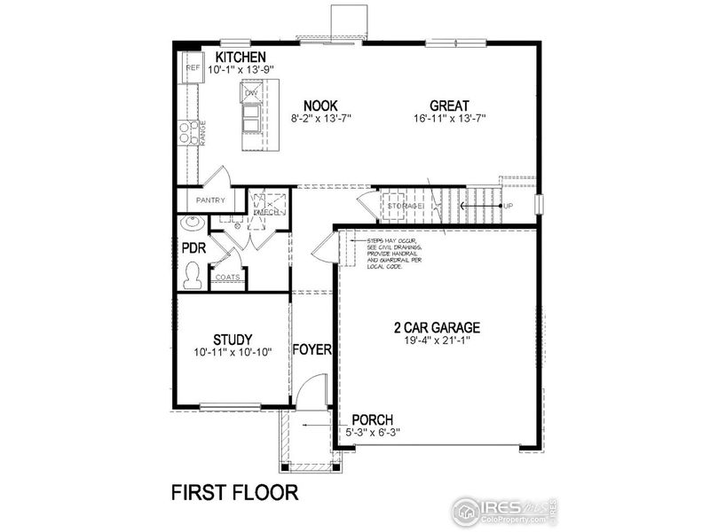 2D floor plan layout of this home in Lakeside Canyon, Mead, CO (Image 3).