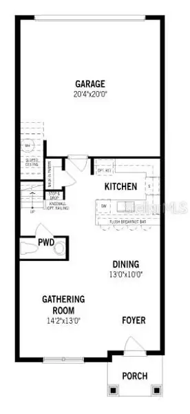 2D floor plan layout of this home in Meridian Parks, Orlando, FL (Image 2). 2D floor plan layout of this home in Meridian Parks, Orlando, FL (Image 2).