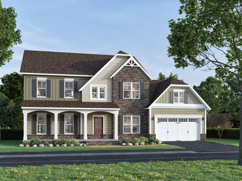 Representative exterior photo of a completed home built from the Lexington II by Caruso Homes in Sauls Landing, Zebulon, NC (Image 26). Representative exterior photo of a completed home built from the Lexington II by Caruso Homes in Sauls Landing, Zebulon, NC (Image 26).
