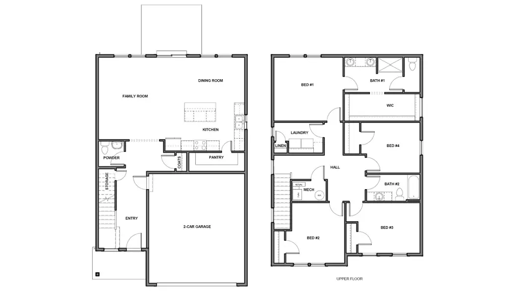 2D floor plan layout for the Hawthorne by D.R. Horton in Lakeview Pointe, Midlothian, TX (Image 3). 2D floor plan layout for the Hawthorne by D.R. Horton in Lakeview Pointe, Midlothian, TX (Image 3).