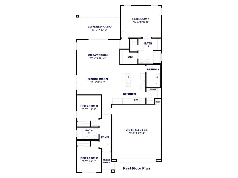 2D floor plan layout for the Puffin by D.R. Horton in Moonlight, Maricopa, AZ (Image 5). 2D floor plan layout for the Puffin by D.R. Horton in Moonlight, Maricopa, AZ (Image 5).