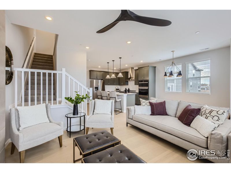 Living room facing the kitchen