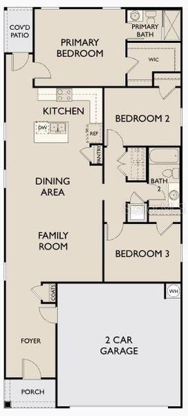 2D floor plan layout of this home in Landings at Mount Olive, Polk City, FL (Image 1).