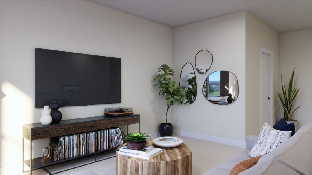 Furnished interior view inside a new home in Lariat, Liberty Hill (Image 9). Furnished interior view inside a new home in Lariat, Liberty Hill (Image 9).