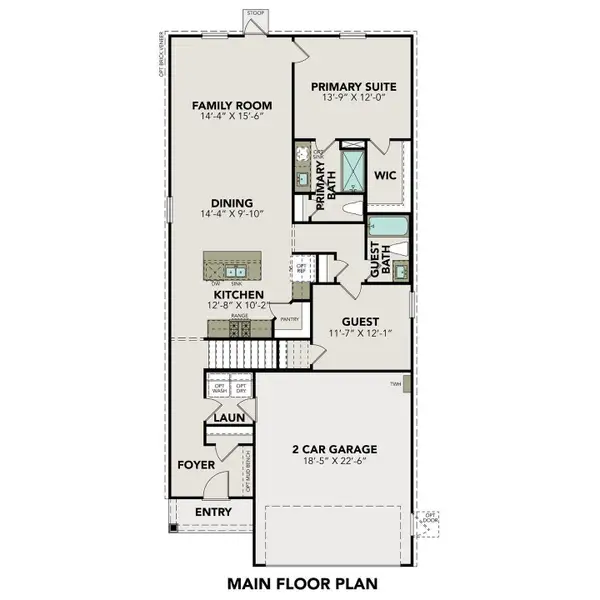 2D floor plan layout of this home in Sunterra, Katy, TX (Image 3).