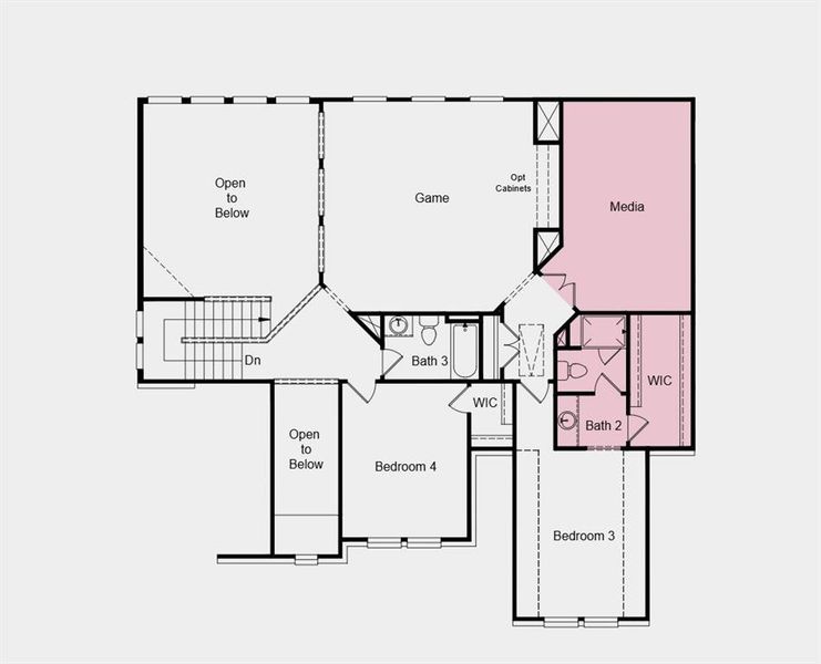 2D floor plan layout of this home in South Oak 60s, Lakewood Village, TX (Image 4).