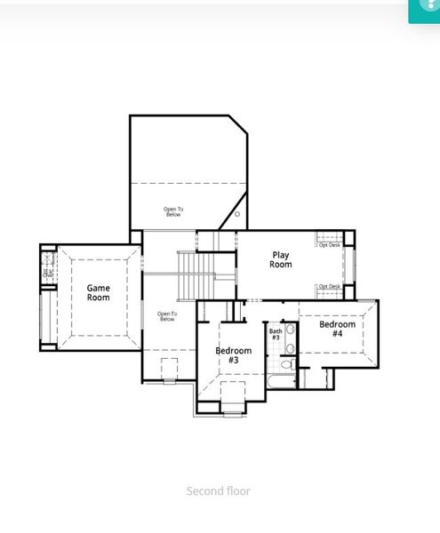 2D floor plan layout for the 267 Plan by Highland Homes in Pecan Square: 100ft. lots, Northlake, TX (Image 4).