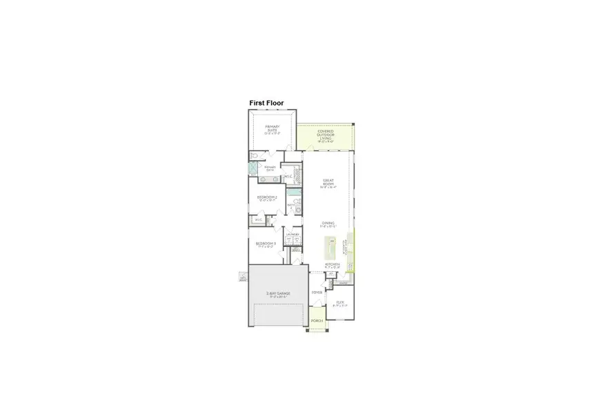 2D floor plan layout of this home in Treeline, Justin, TX (Image 2). 2D floor plan layout of this home in Treeline, Justin, TX (Image 2).