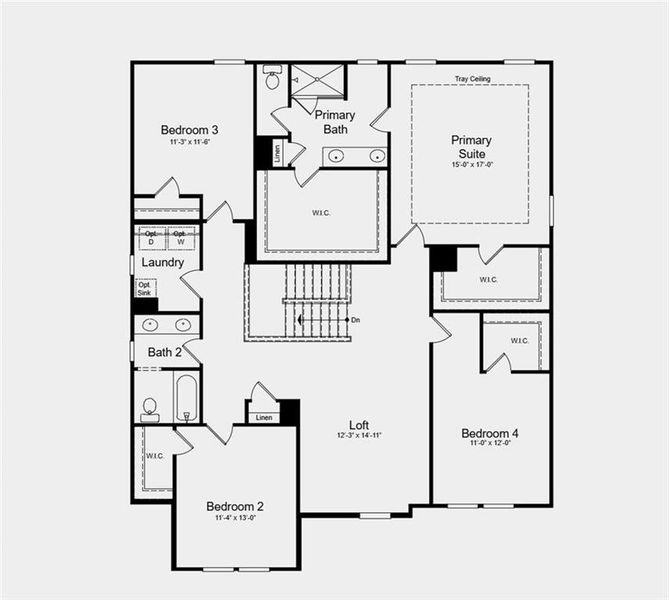 2D floor plan layout of this home in Falls Creek, Flowery Branch, GA (Image 3).