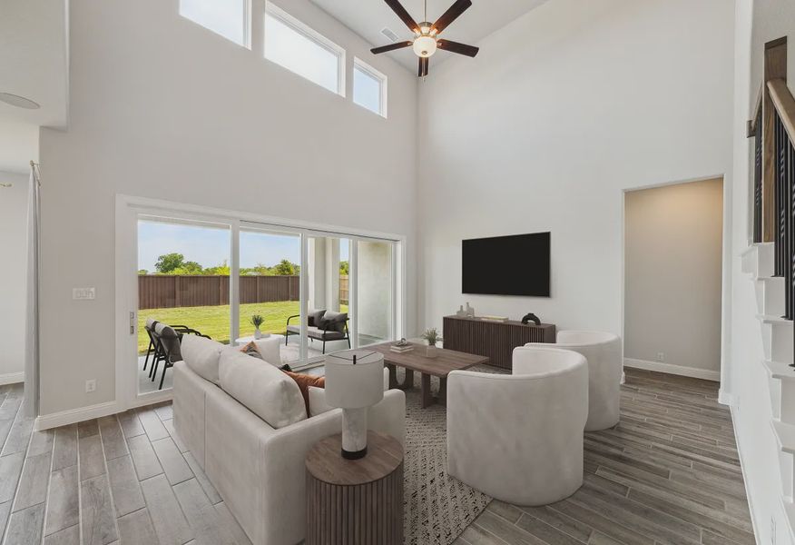 Plan 5072 great room - staged - 8 of 21