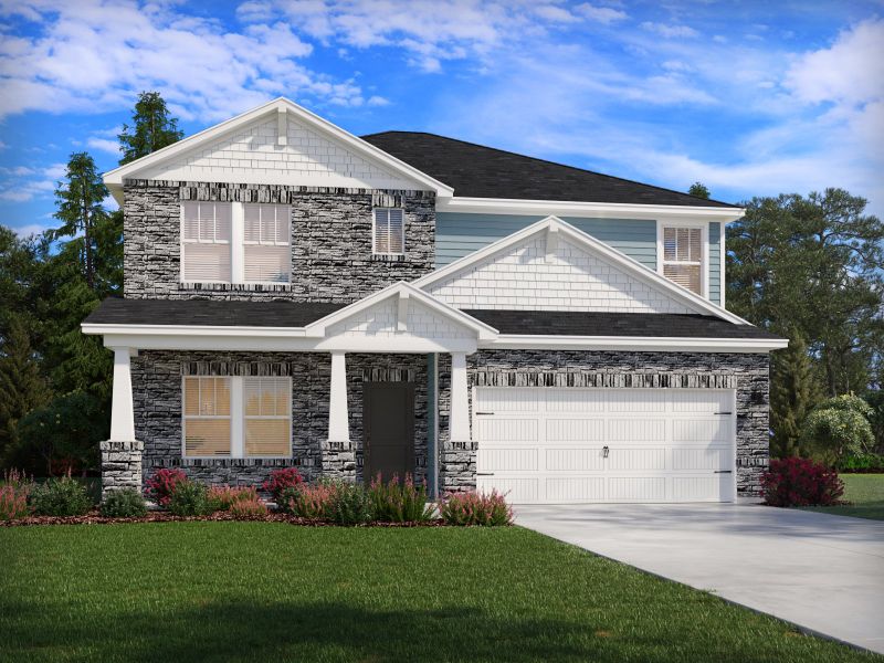 Representative exterior photo of a completed home built from the Sherwood by Meritage Homes in Oxford Station, Salisbury, NC (Image 21).