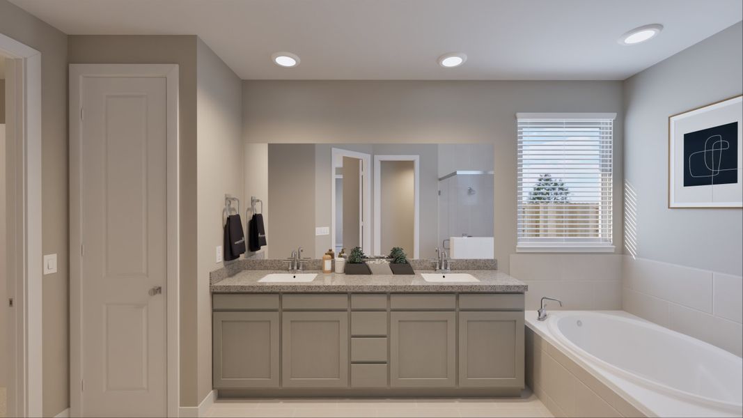 Furnished interior view inside a new home in Sunterra 40, Katy (Image 25).