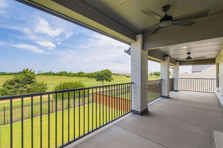Balcony featuring a ceiling fan Balcony featuring a ceiling fan