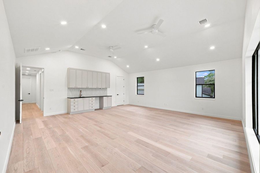 Game room is almost 25'x25'.